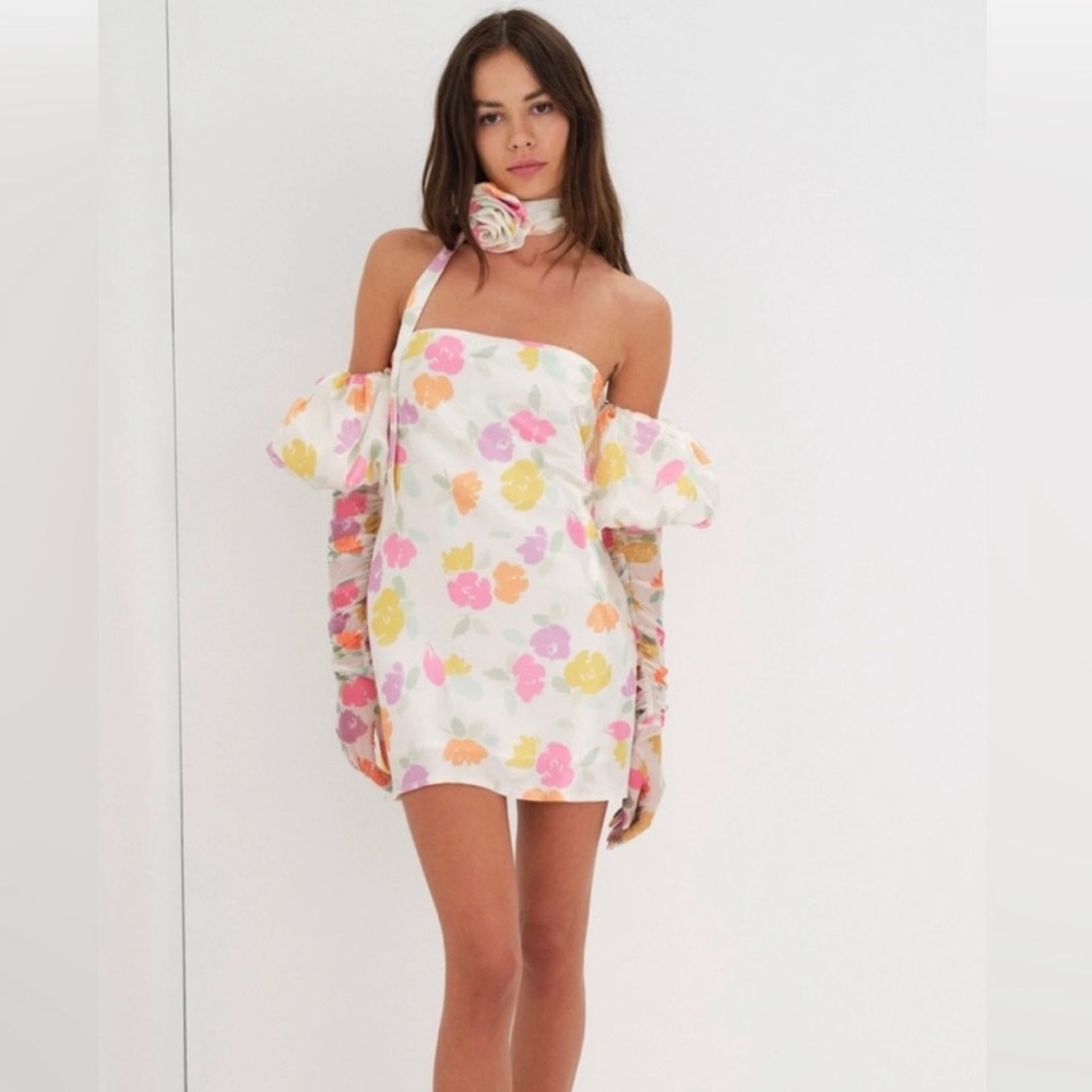 NWT! For Love & Lemons Coquette Girl Hazel Floral Romantic Mini Dress